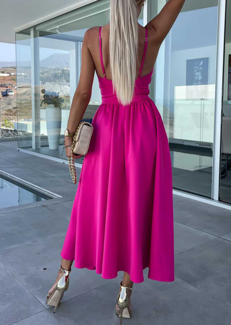 New Rose Hollow Out Cotton Spaghetti Strap Dress Summer
