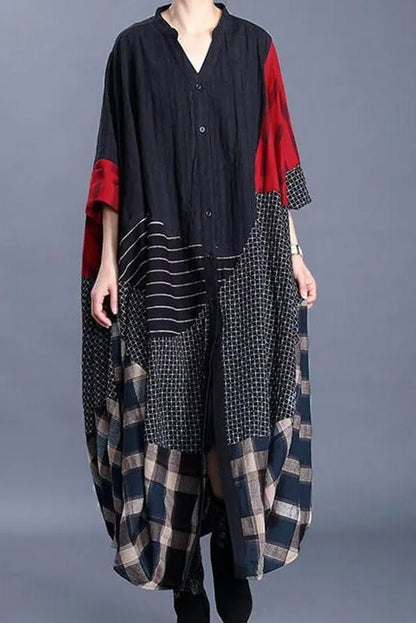 Limited Stock- Irregular Stitching V-neck Loose Trench Coat