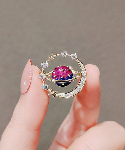 Blue Alloy Zircon Universe Planet Brooches
