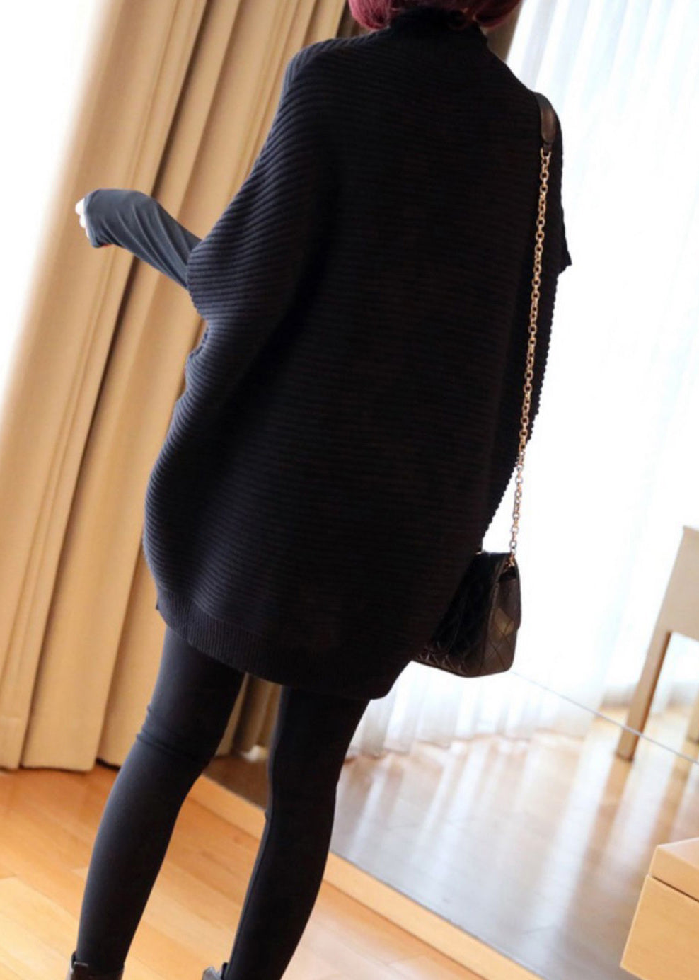 French Light Green O-neck Patchwork Fall Knit Vest