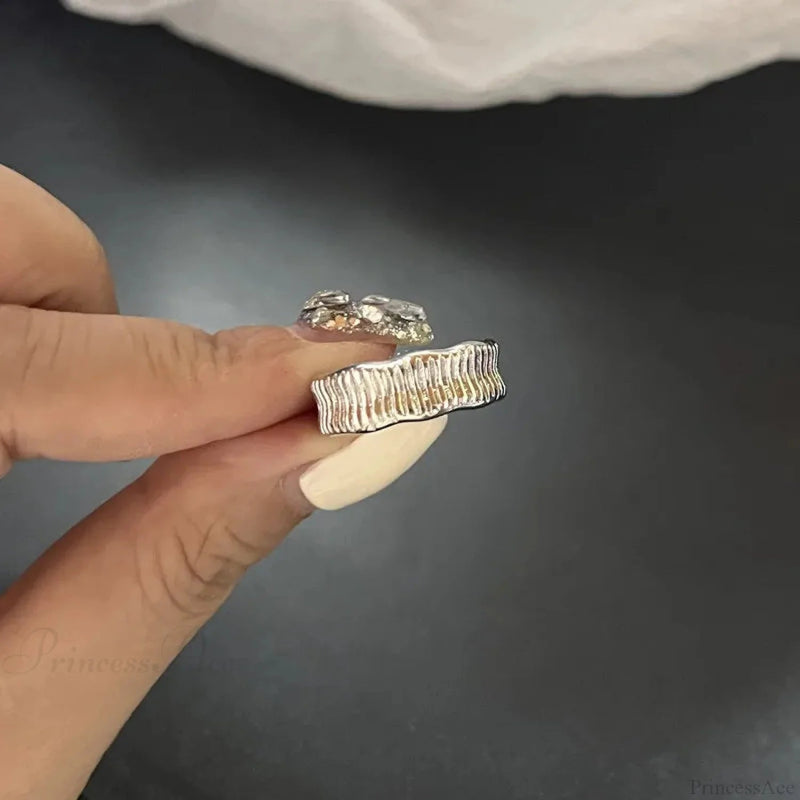 Vivid Stone Drip Rhinestone Gothic Ring