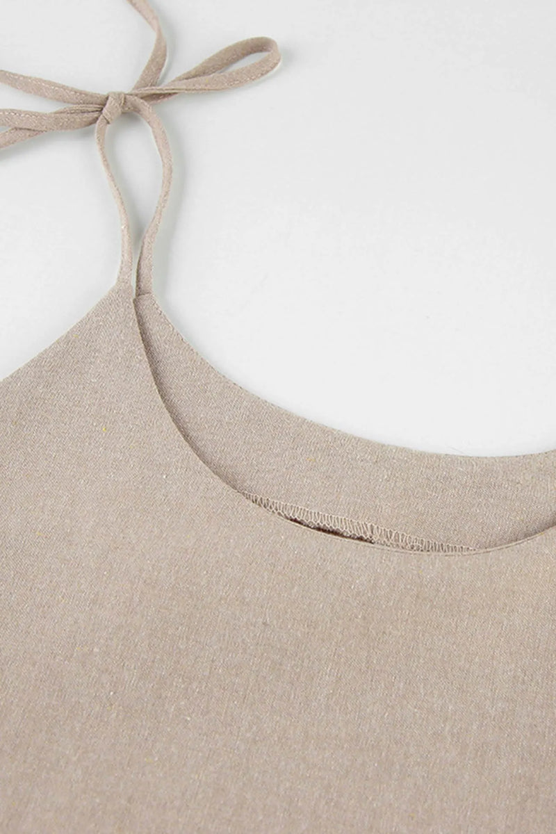 Tie-up Straps Cotton Cami Dress