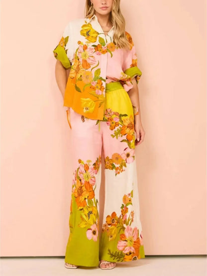 Modern Feel Sophisticated Unique Print Button Down Oversized Blouse