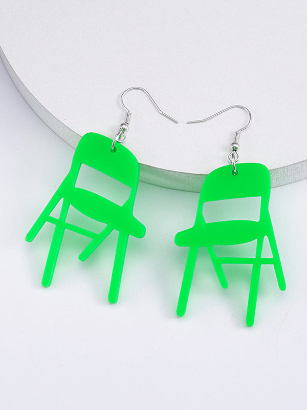 Geometric Color Drop Earrings