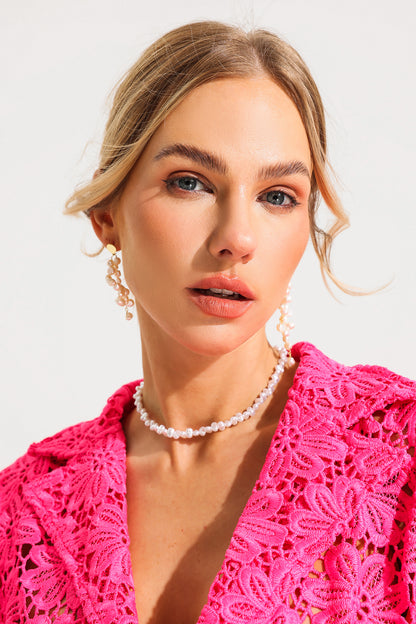 Faux Pearl Geometric Irregular Choker Necklace