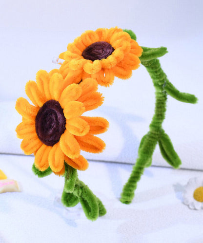 Orange Weave Sunflower Hairpiece