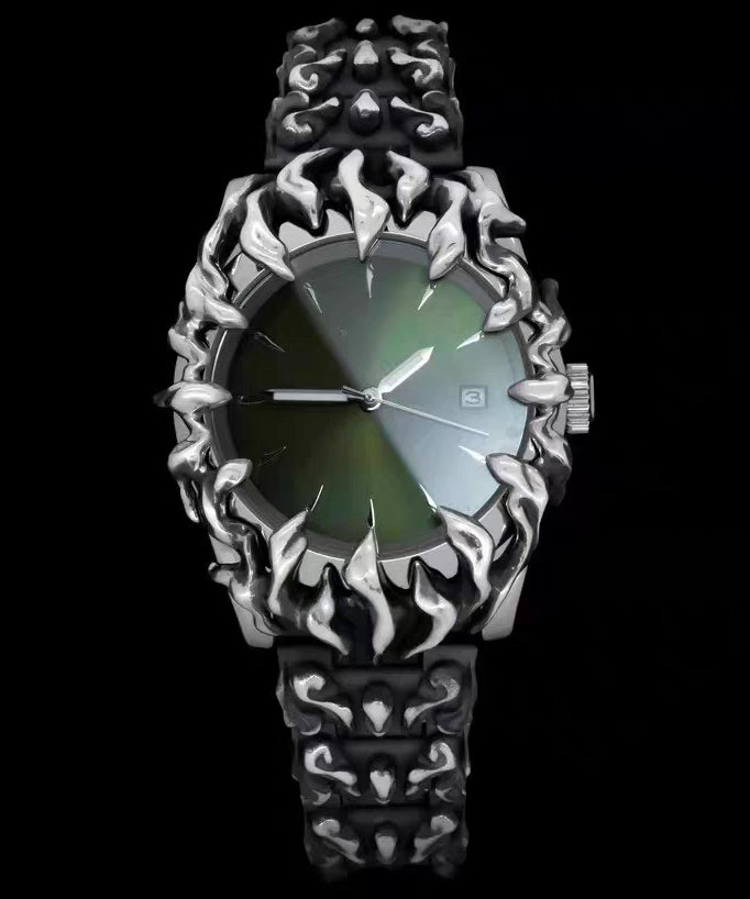 Green Stainless Steel Alloy Quartz Movement Alien Watches