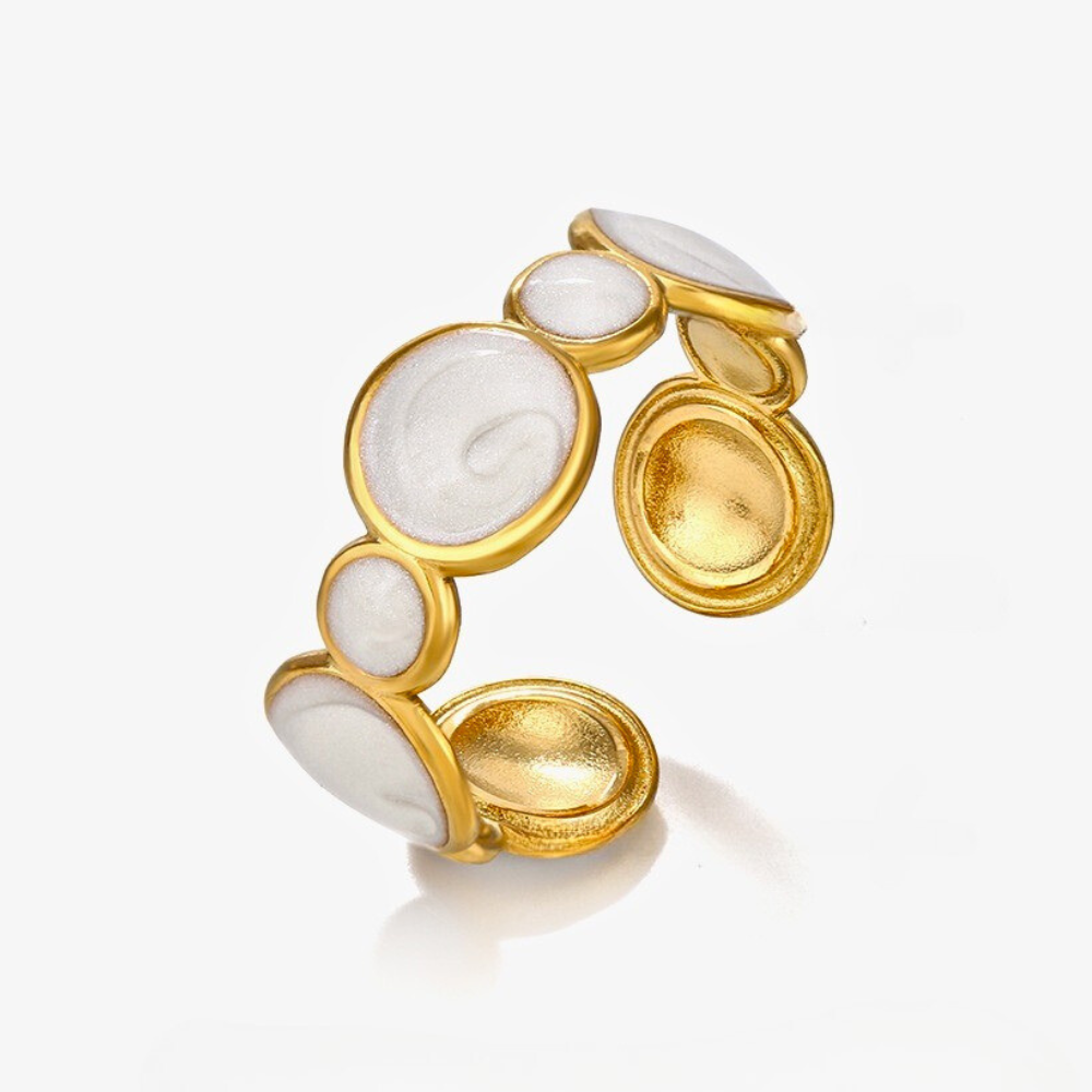 Cydney White Adjustable Rings Set