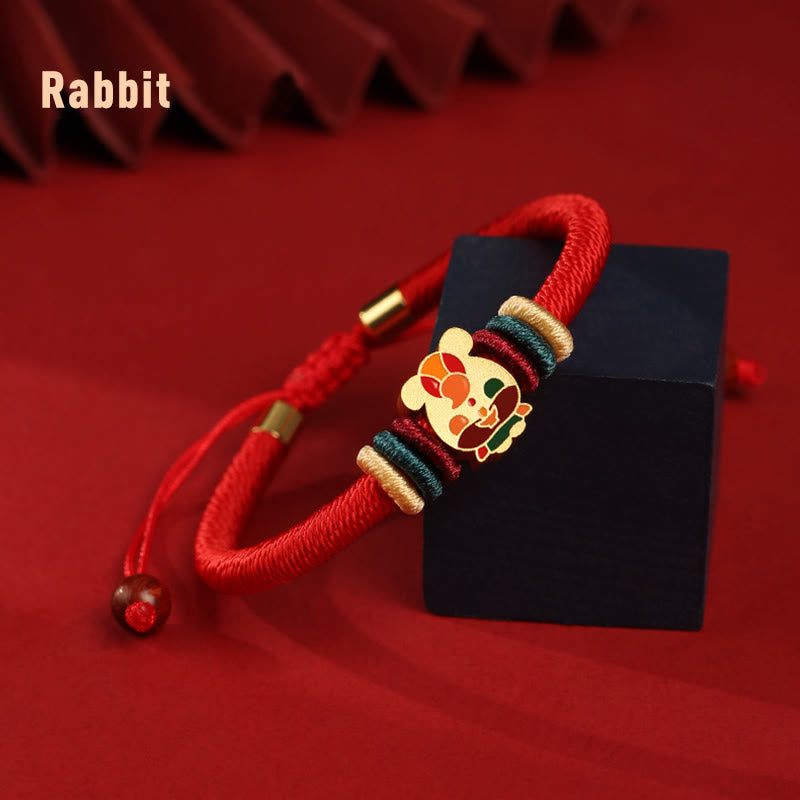 Buddha Stones Handmade 925 Sterling Silver Year of the Dragon Chinese Zodiac Luck Braided Red Bracelet