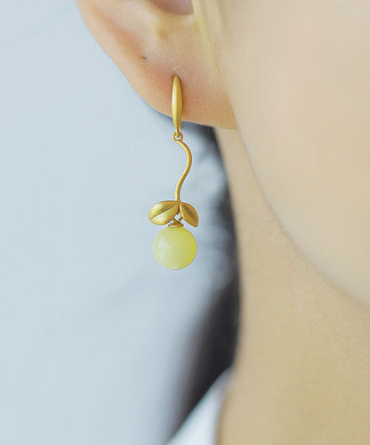 Gold Stelring Silver Overgild Beeswax Drop Earrings