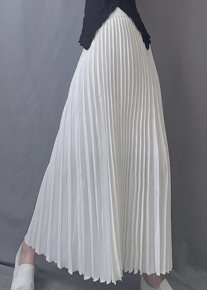 Art Chocolate Wrinkled Elastic Waist a Line Skirts Spring