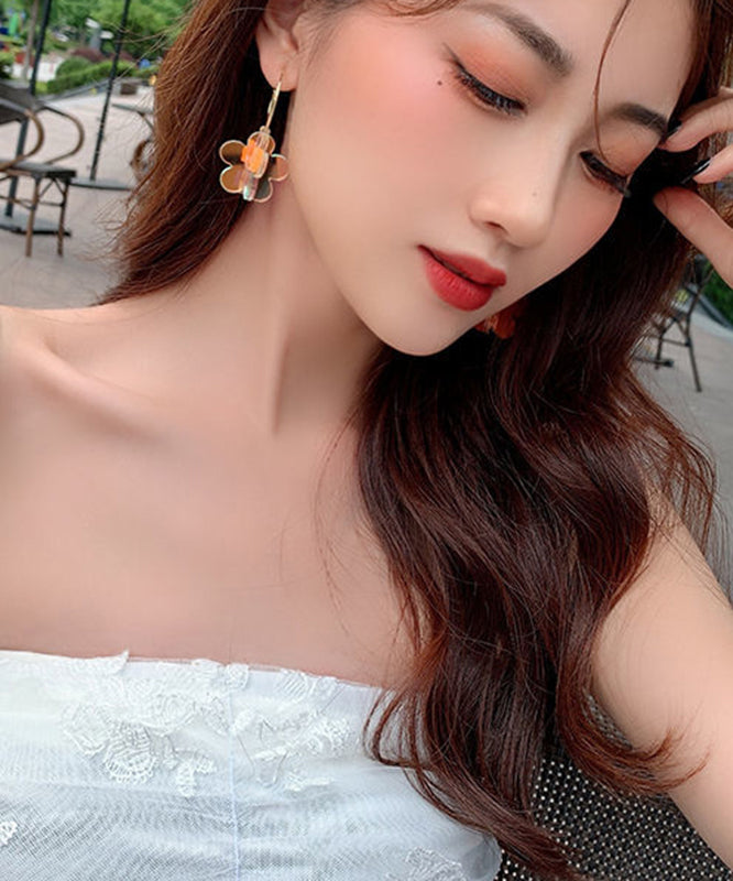 Gradient Color Rainbow Acrylic Hoop Earrings