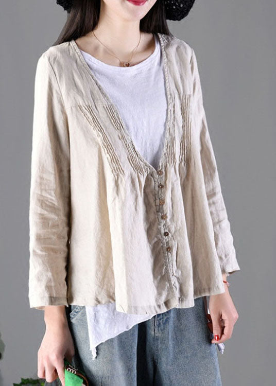Organic Green Button Loose Fall Coat
