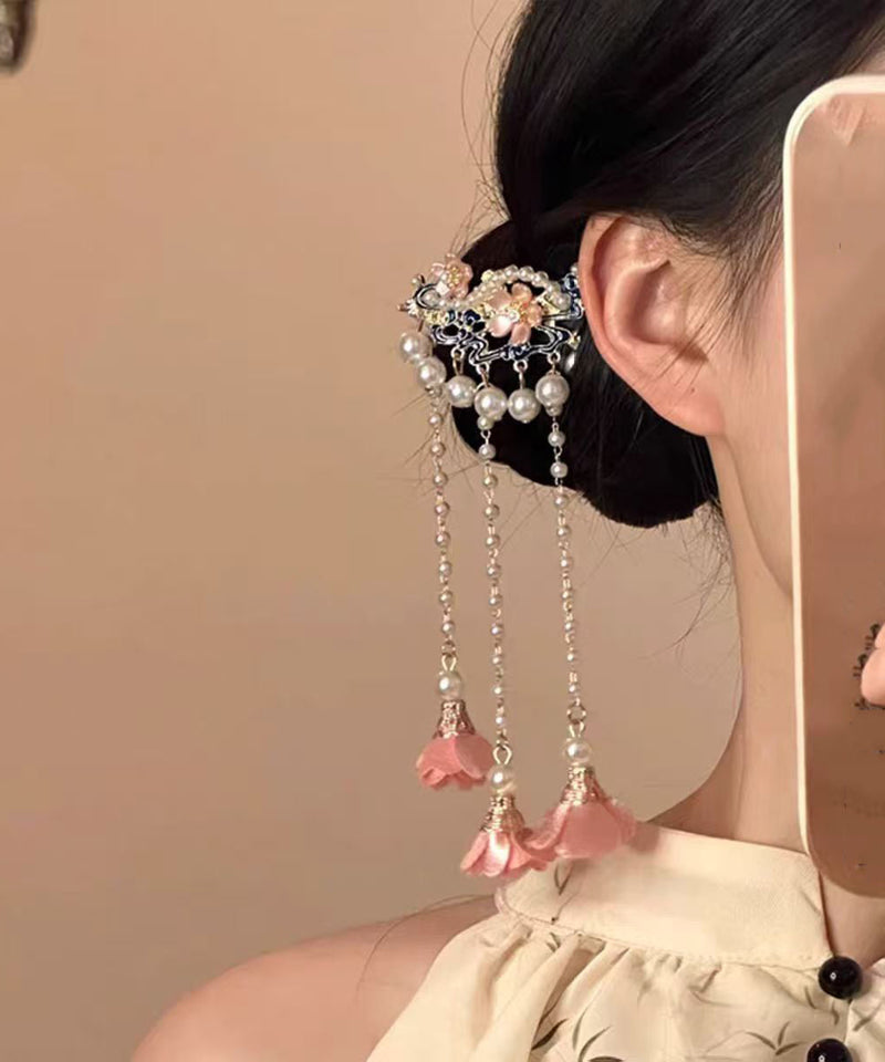 Chinese Style Alloy Pearl Tassel Single Hairpin