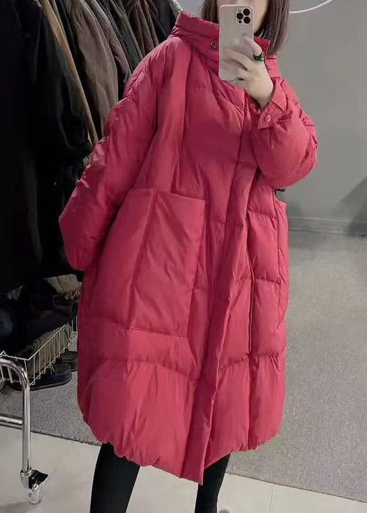 Italian Rose Hooded Pockets Duck Down Parka Winter