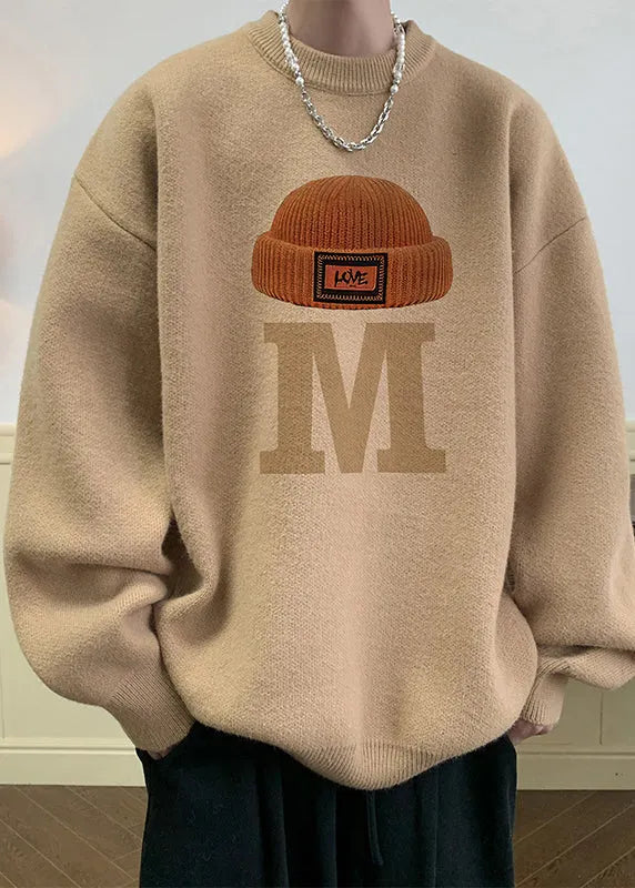Stylish Green Turtleneck Print Cotton Knit Sweaters Winter