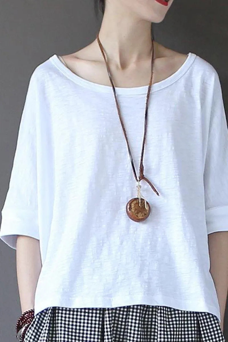 White Summer Sweet Loose T-shirt Tops