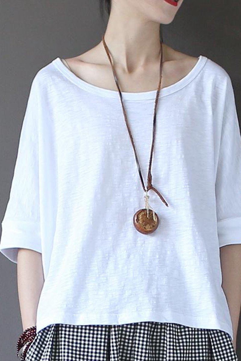 White Summer Sweet Loose T-shirt Tops