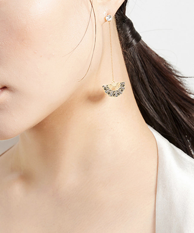 Copper Gold Plated Crystal Drop Earrings
