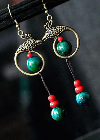Bluebird Turquoise Original Design Copper Drop Earrings