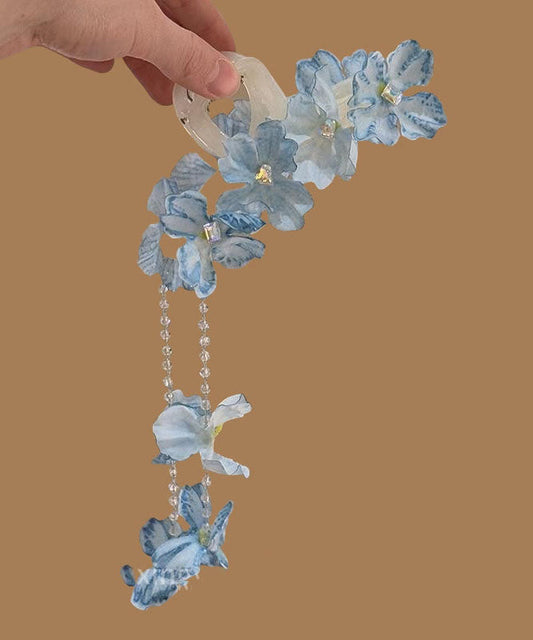 Modern Blue Alloy Beading Tassel Hairpin
