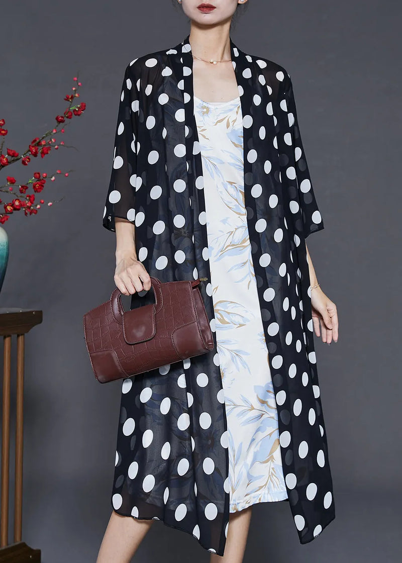 Diy Black Oversized Print Chiffon Upf 50+ Cardigans Summer