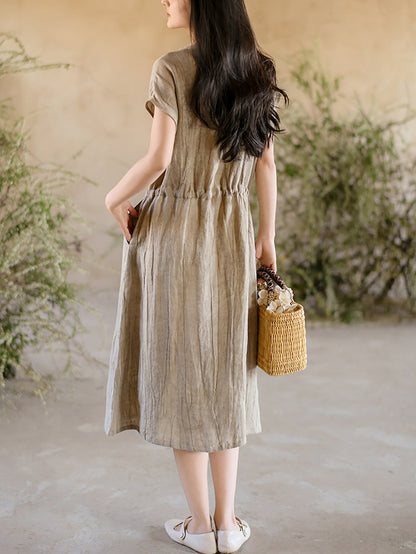 Summer Strap Wrist Linen Dress