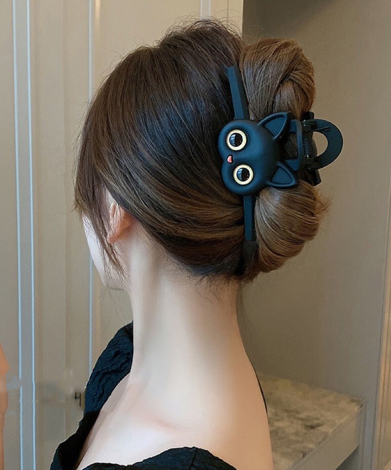 Black Plastic Material Cat Hairpin
