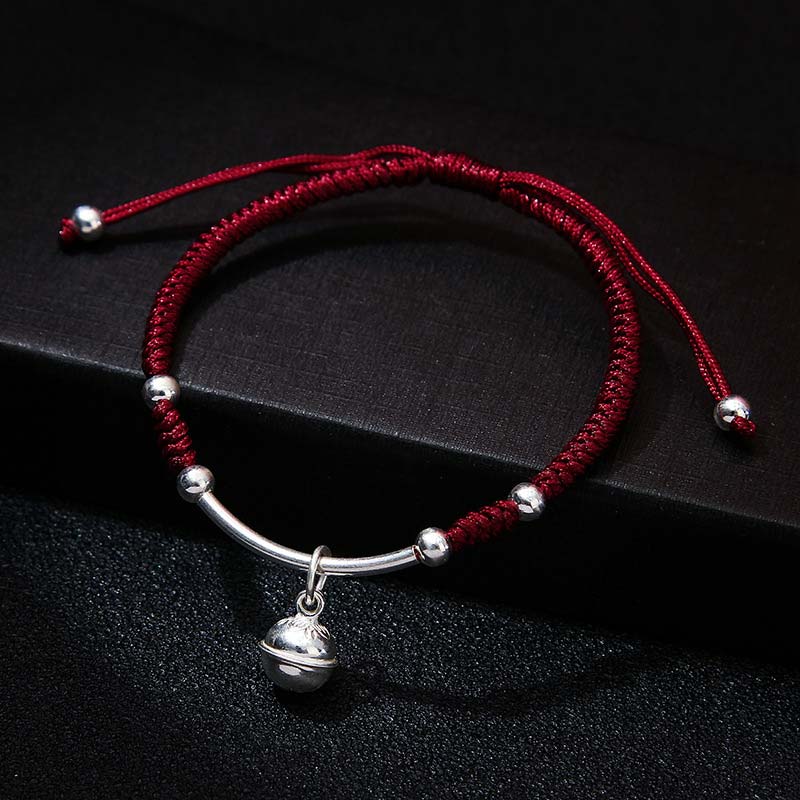 Buddha Stones Fengshui Lucky Red String Bell Bracelet