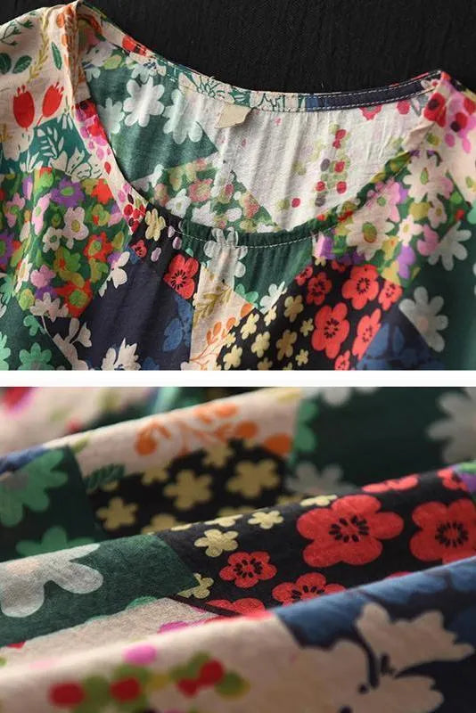 Limited Stock- Prints Short Sleeve Summer Loose Dress