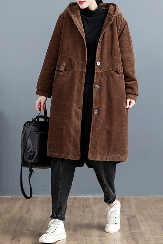 New Style Corduroy Cotton Jacket Loose Coat