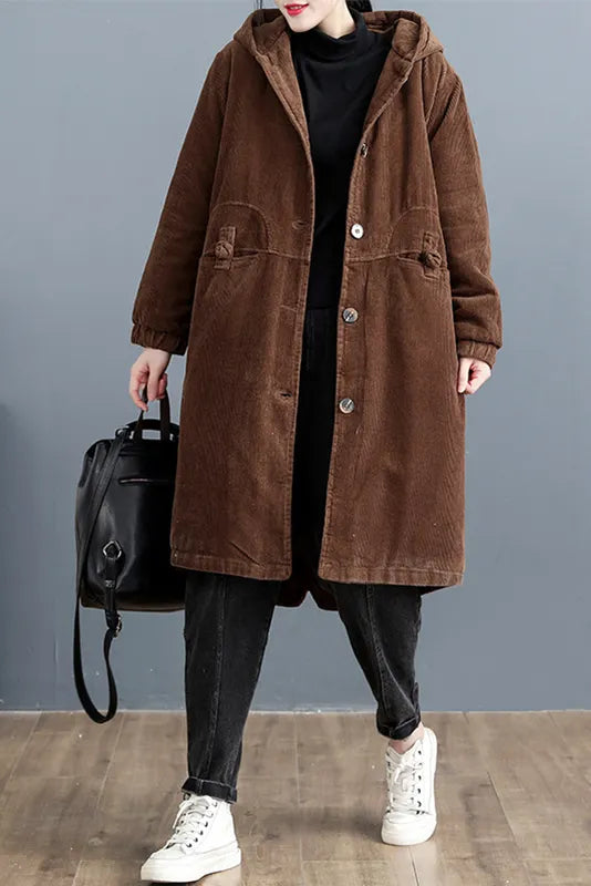 New Style Corduroy Cotton Jacket Loose Coat