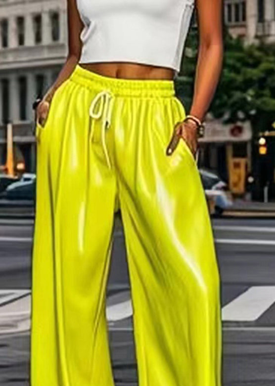 Fluorescent Green Elastic Waist Harem Pants