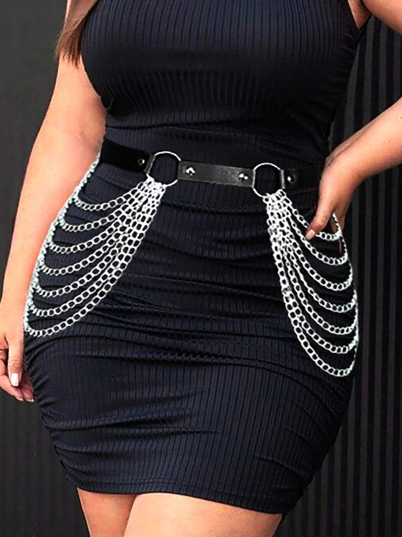 Large Gothic Leather Harness Belt
