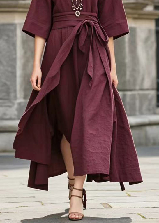 Mulberry Tie Waist Exra Large Hem Cotton Robe Dresses Summer