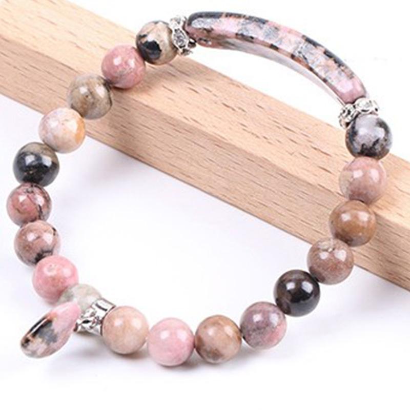 8mm Amethyst Healing Beads Love Heart Bracelet for Meditation