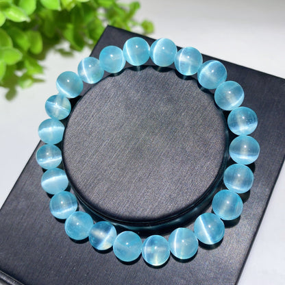 8mm Aura Selenite Spiritual Bracelet for Healing & Protection