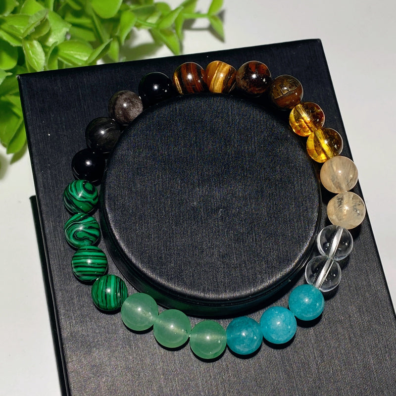 8mm Mixed Crystal Healing Bracelet for Spiritual Balance