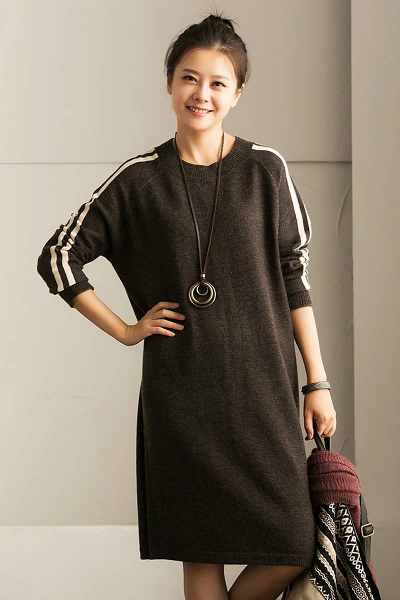 Streak Loose Kintwear Dress, Sport Pullover Dress