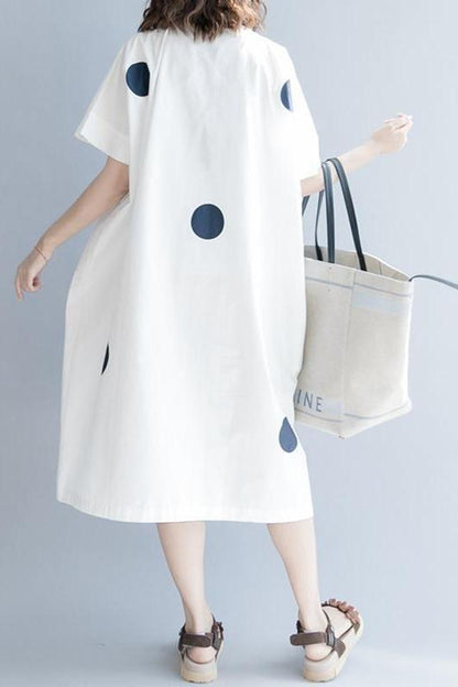 Dot Cotton Long Dresses Clothes