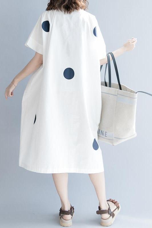 Dot Cotton Long Dresses Clothes