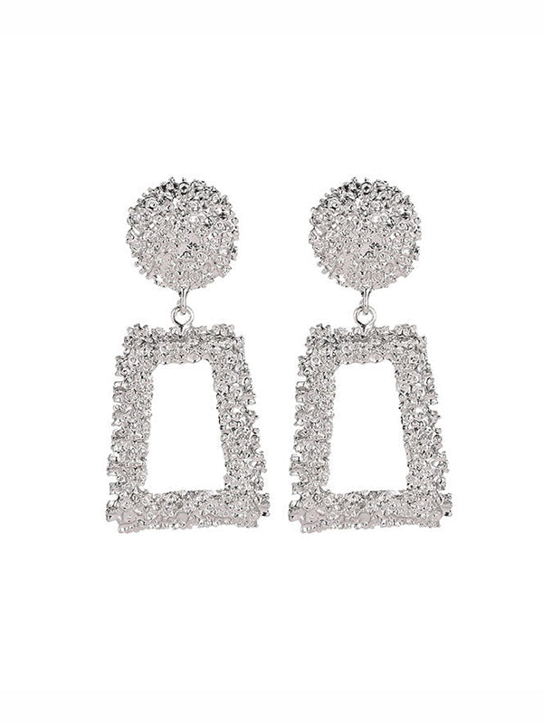 Geometric Hollow Color Drop Earrings