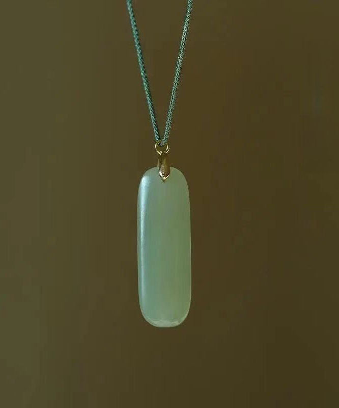 Diy Cyan Jade Strip Pendant Necklace