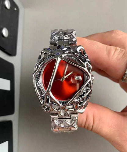 Unique Red Stainless Steel Alloy Waterproof Watches