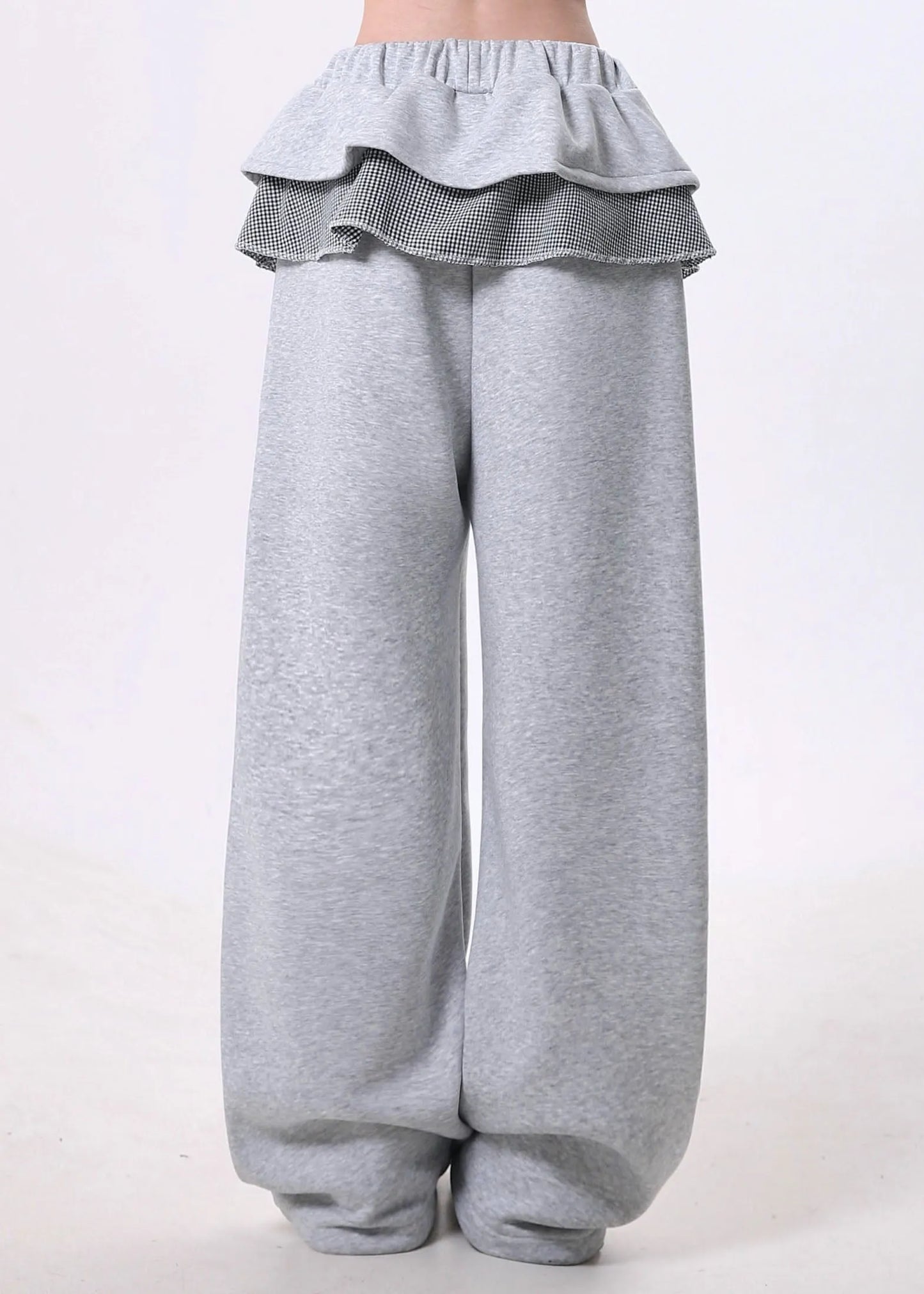 Spring New Skirts Hem Patchwork Elastic Waist Sports Pants