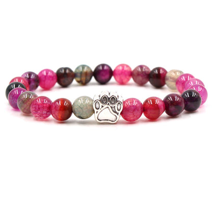 Indian Agate Green Agate Dog Paw Positive Calm Bracelet