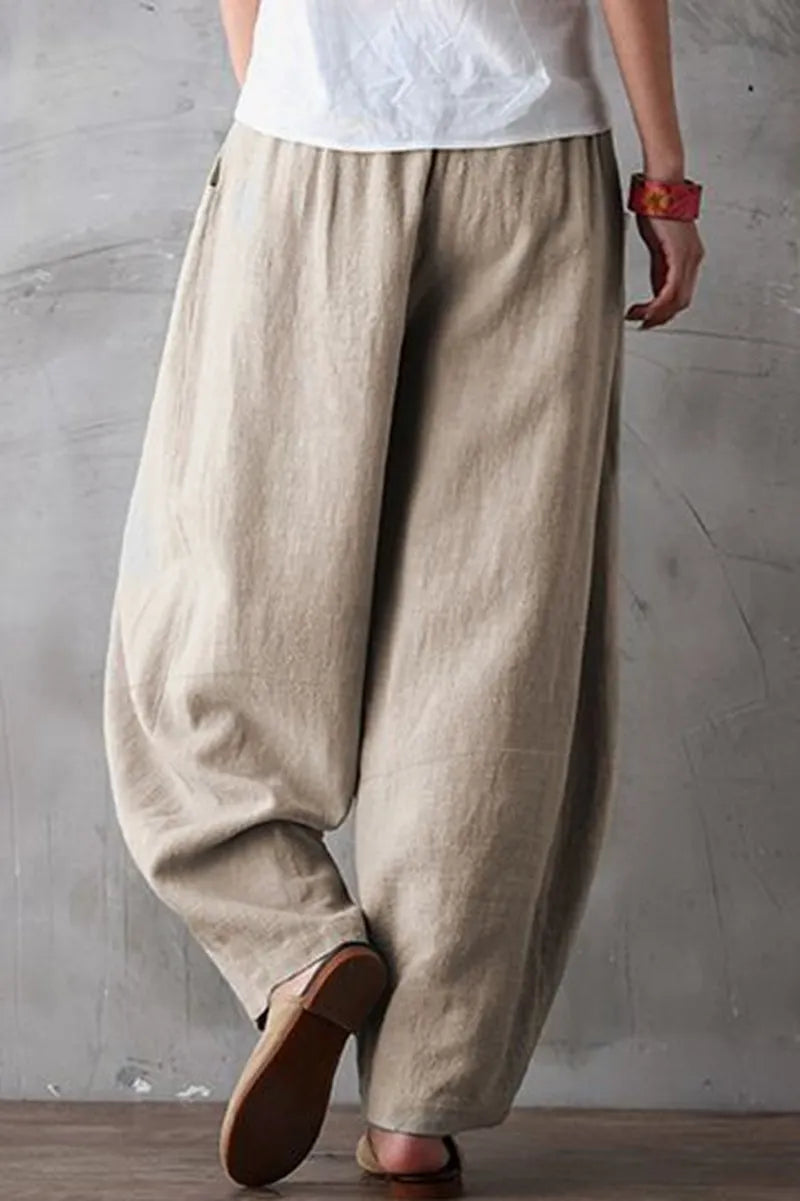Summer Loose Cotton Linen Pants Trousers