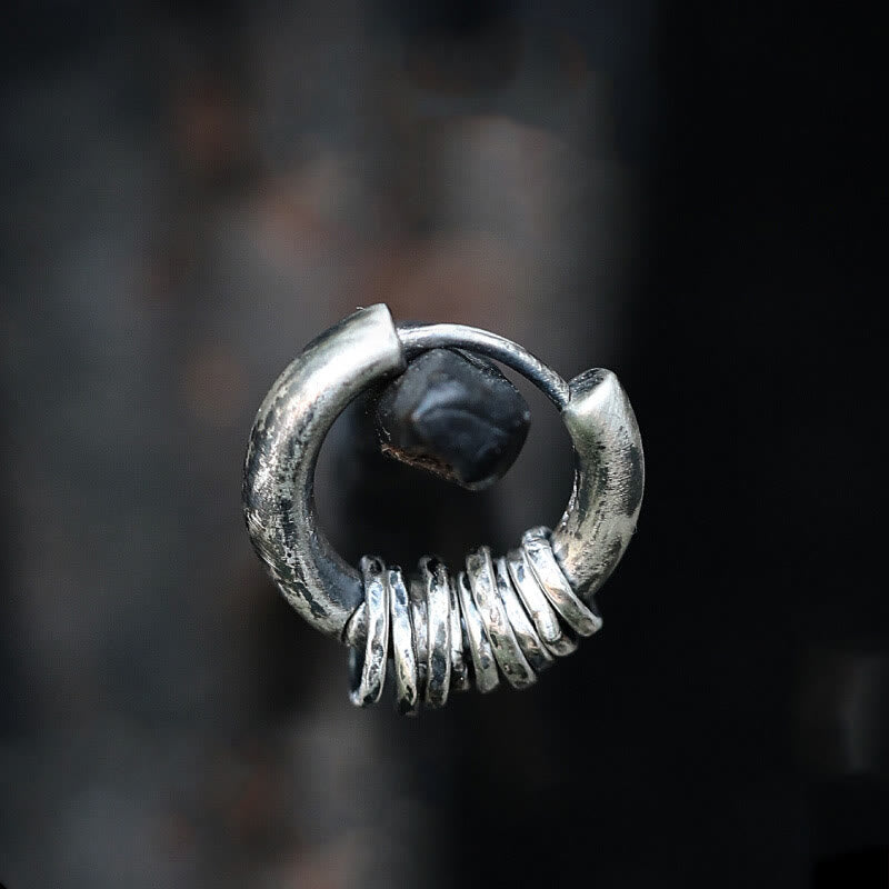 925 Sterling Silver Hand-hammered Protection Spiritual Earrings