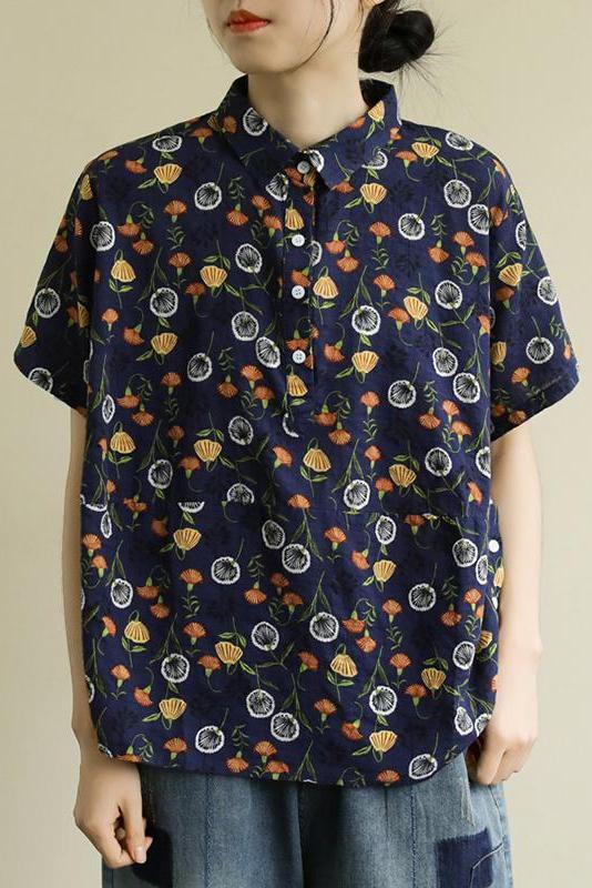 Limited Stock- Summer Flower Print Thin Cotton T-shirt