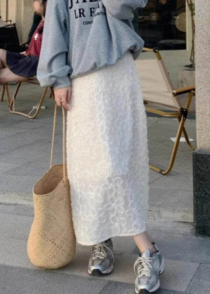 White High Waist Cotton Skirts Summer